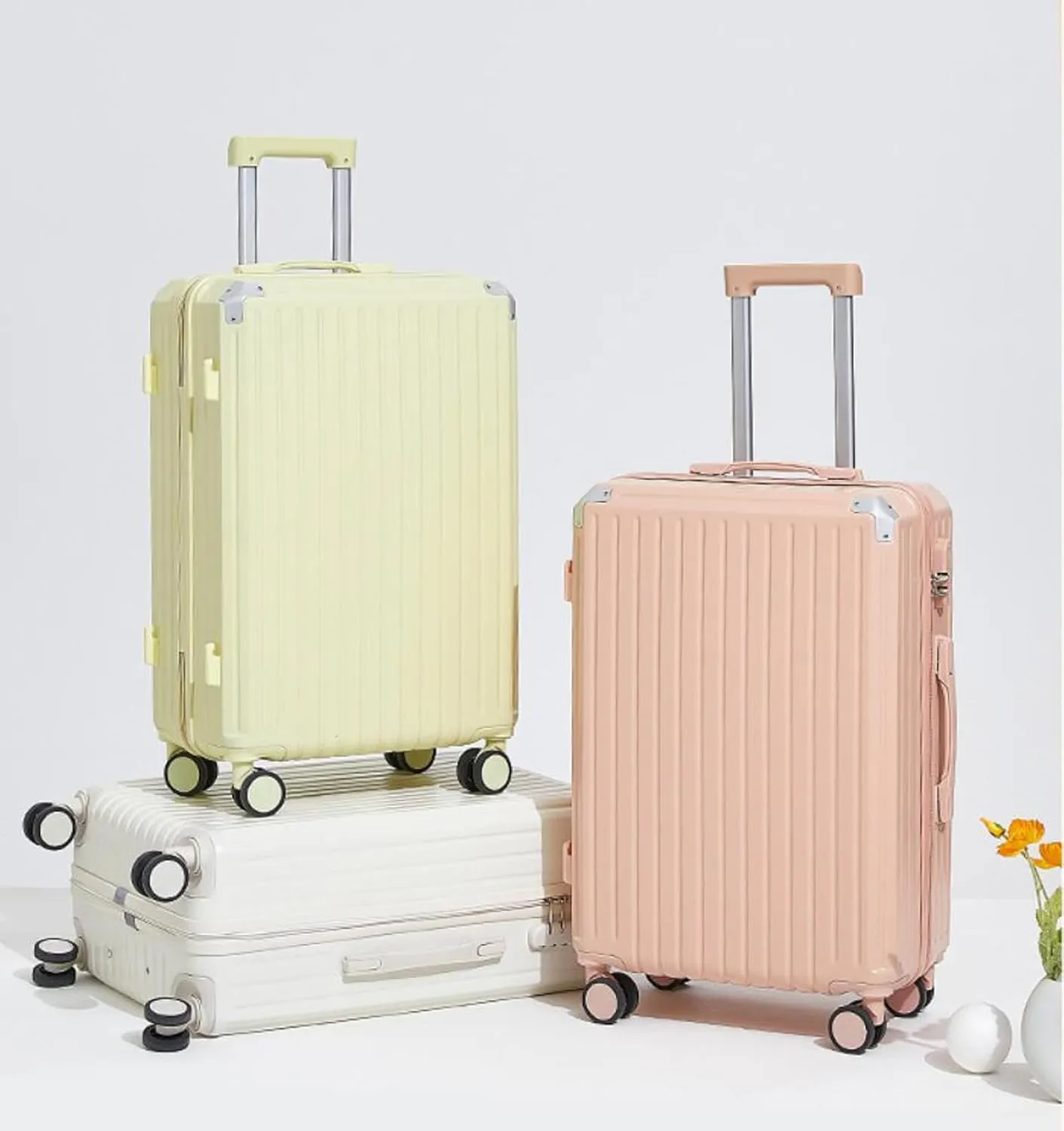 Durable Pink Hard Shell Carry On Luggage - 24 Inch Suitcase with Wheels(Light Blue,20in)