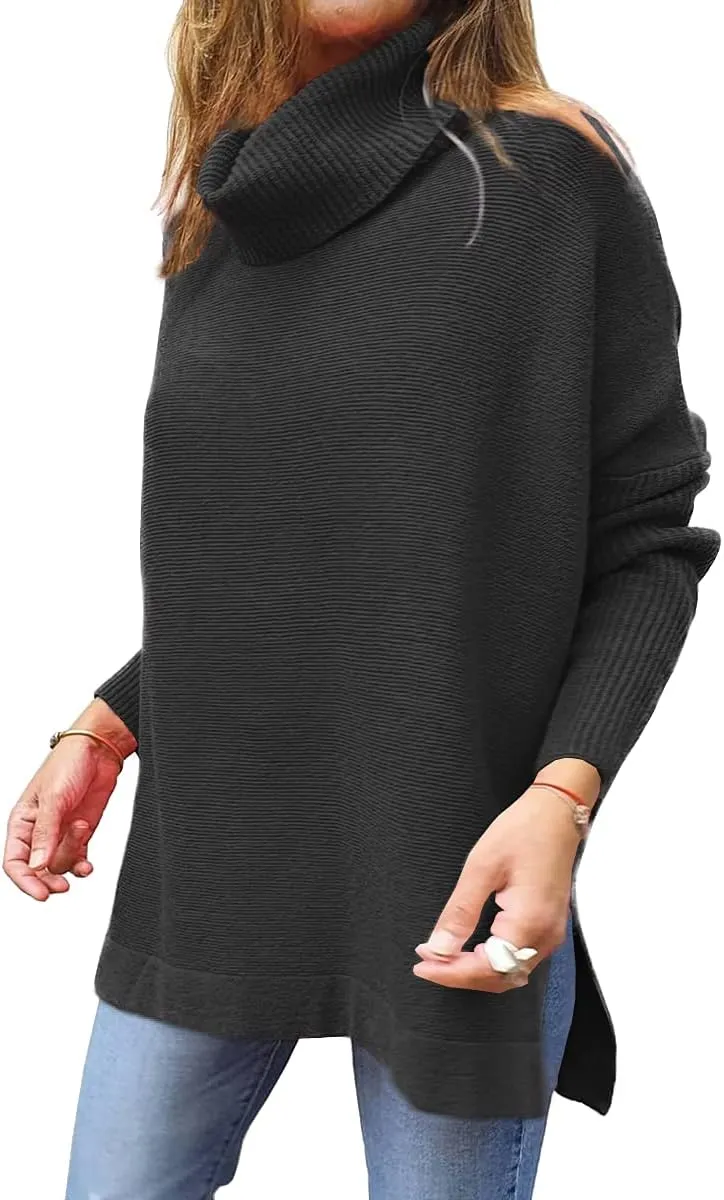 EFAN Women's Turtleneck Oversized Sweaters Fall Outfits Clothes Long Pullover Winter Tunic Tops 2025