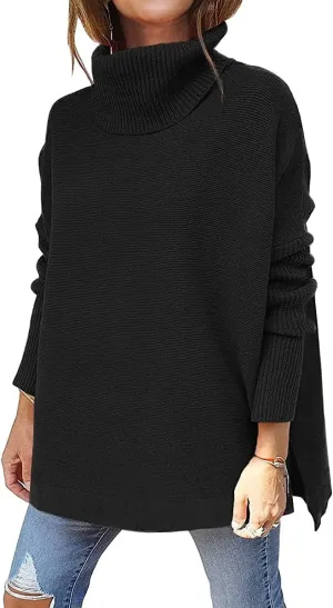 EFAN Women's Turtleneck Oversized Sweaters Fall Outfits Clothes Long Pullover Winter Tunic Tops 2025