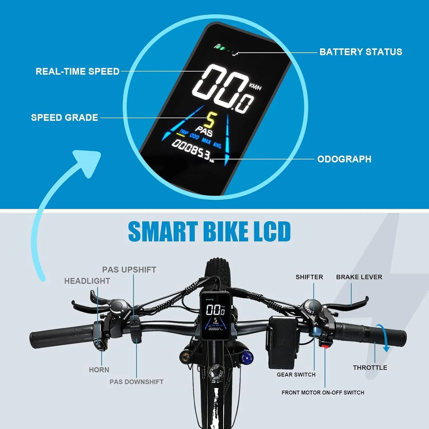 Electric Bike 1000W/2000W Motor, UL Certified, 48V 15/23AH Removable Battery, 26" Fat Tire All-Terrain Ebike, Aluminum Frame, Dual Hydraulic Suspension, Front and Rear Lights, 28-32MPH