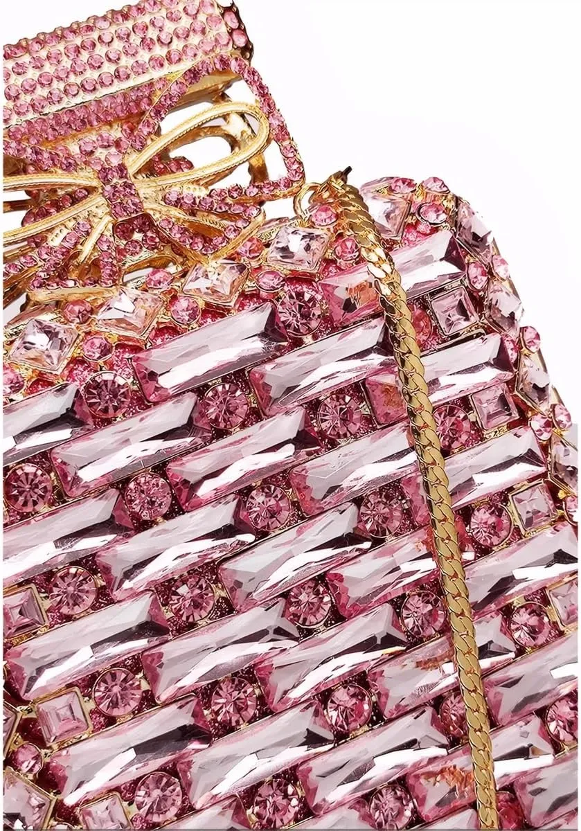 Elegant Perfume Bottle Shape Evening Bag for Women Sparkly Rhinestones Bride Wedding Purse