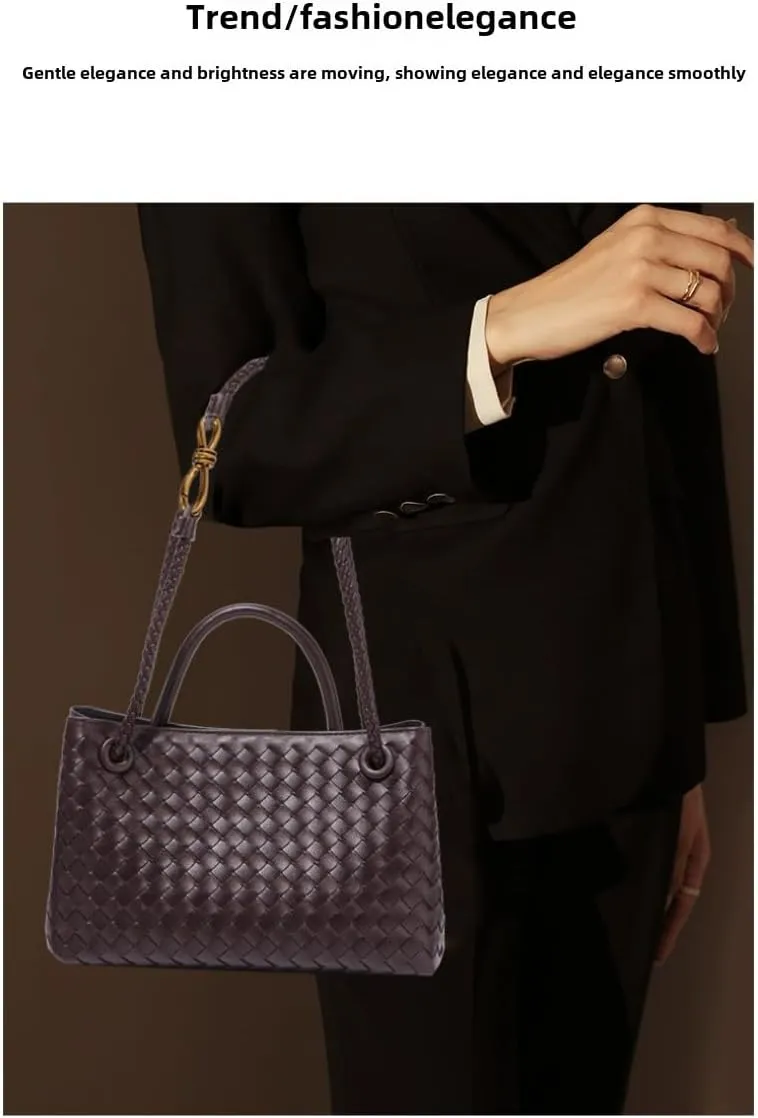 Elegant Woven Tote Bag - Versatile and Fashionable Women's Handbag