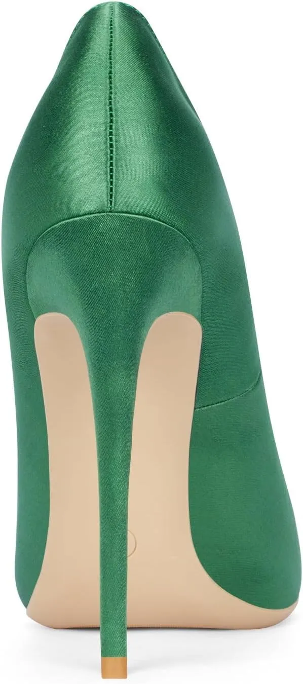 Elisabet Tang High Heels Womens Pointed Toe Heels Satin Pumps Stiletto Bridal Party Dress Evening Wedding Shoes for Woman