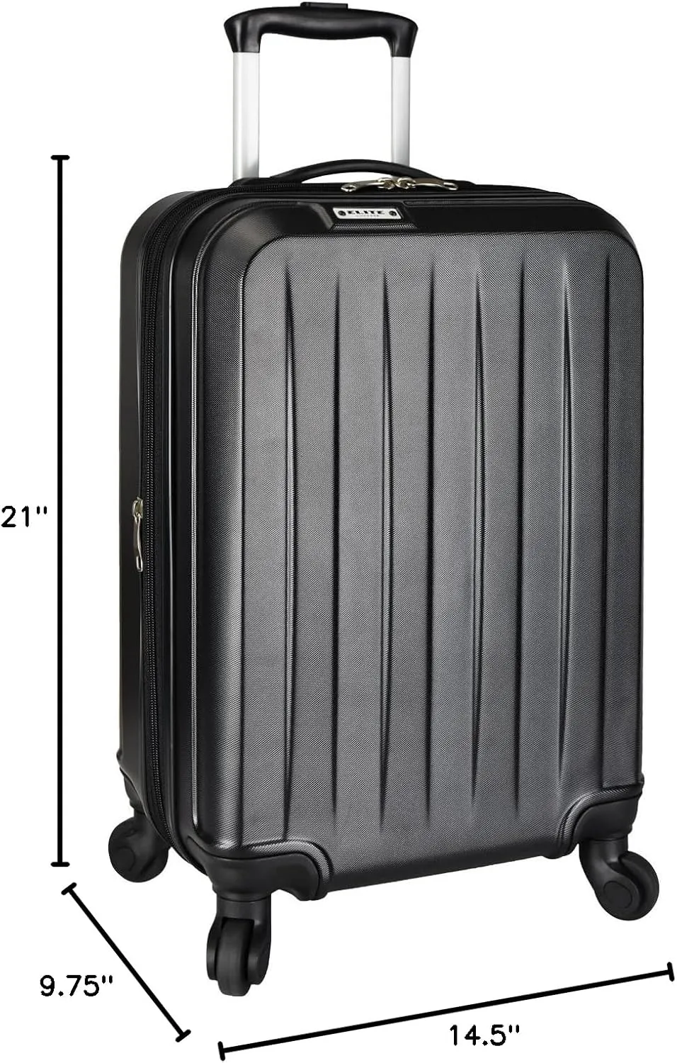 Elite Luggage Expandable Hardside Spinner Luggage, Black, Carry-on 21-Inch