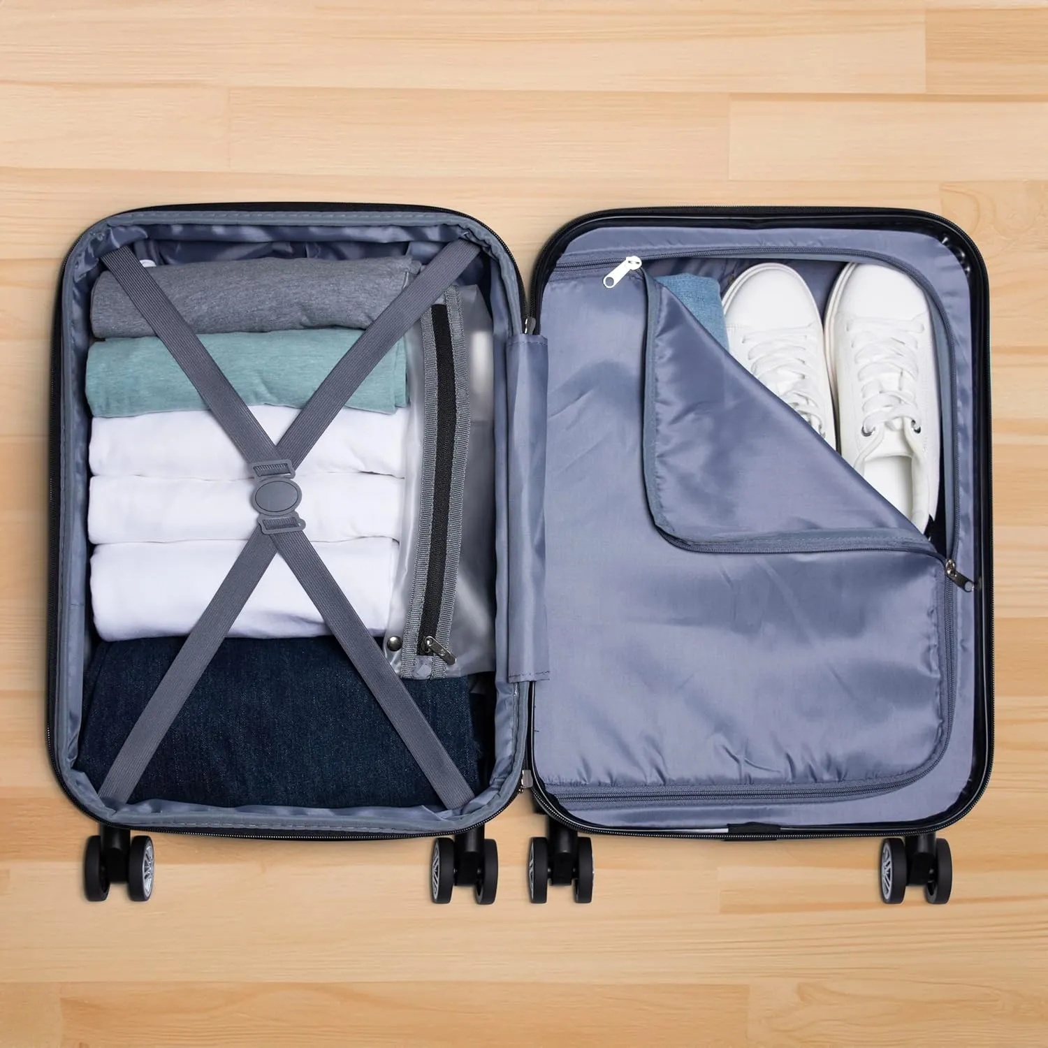 Elite Luggage Expandable Hardside Spinner Luggage, Black, Carry-on 21-Inch