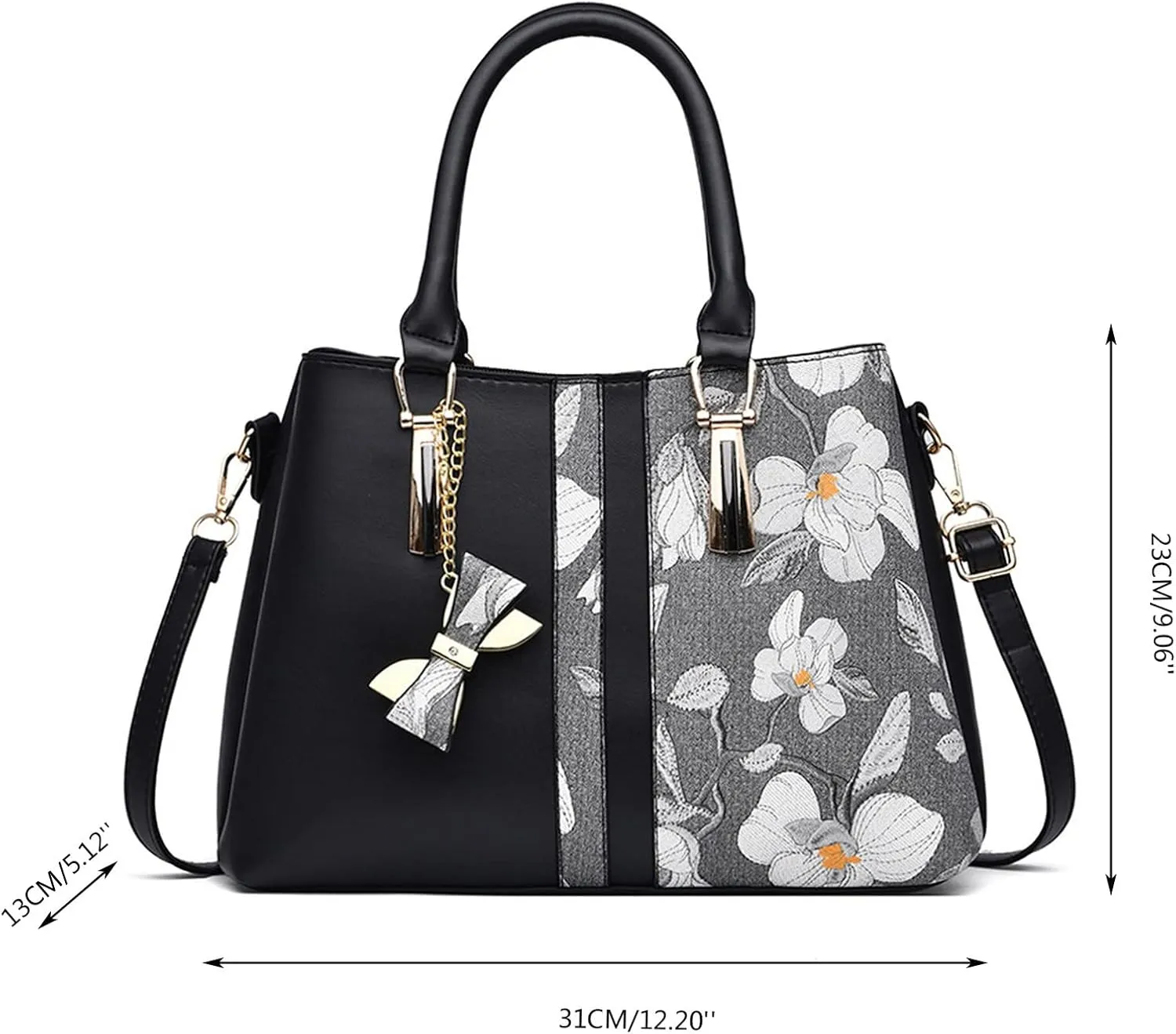 Embroidered Bags Large Capacity Handbag Fashion Shoulder Bags Shoulder Sling Bag (White, One Size)