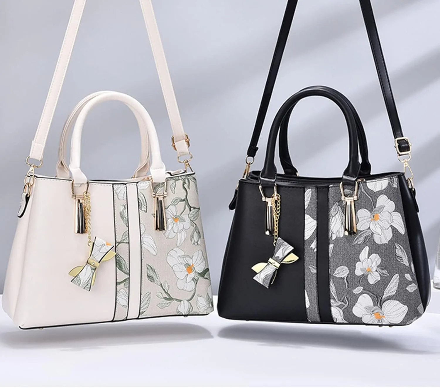 Embroidered Bags Large Capacity Handbag Fashion Shoulder Bags Shoulder Sling Bag (White, One Size)