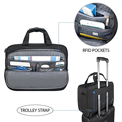 EMPSIGN Rolling Laptop Bag, 17.3 inch Computer Bag for Men-Black