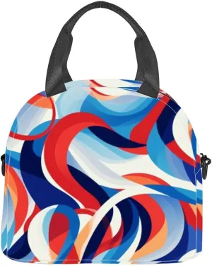 Essence Patterns Insulated Adult Lunch Bag with Shoulder Strap for Women Lightweight Reusable Portable Freezable Lunch Tote Bag for Work Picnic