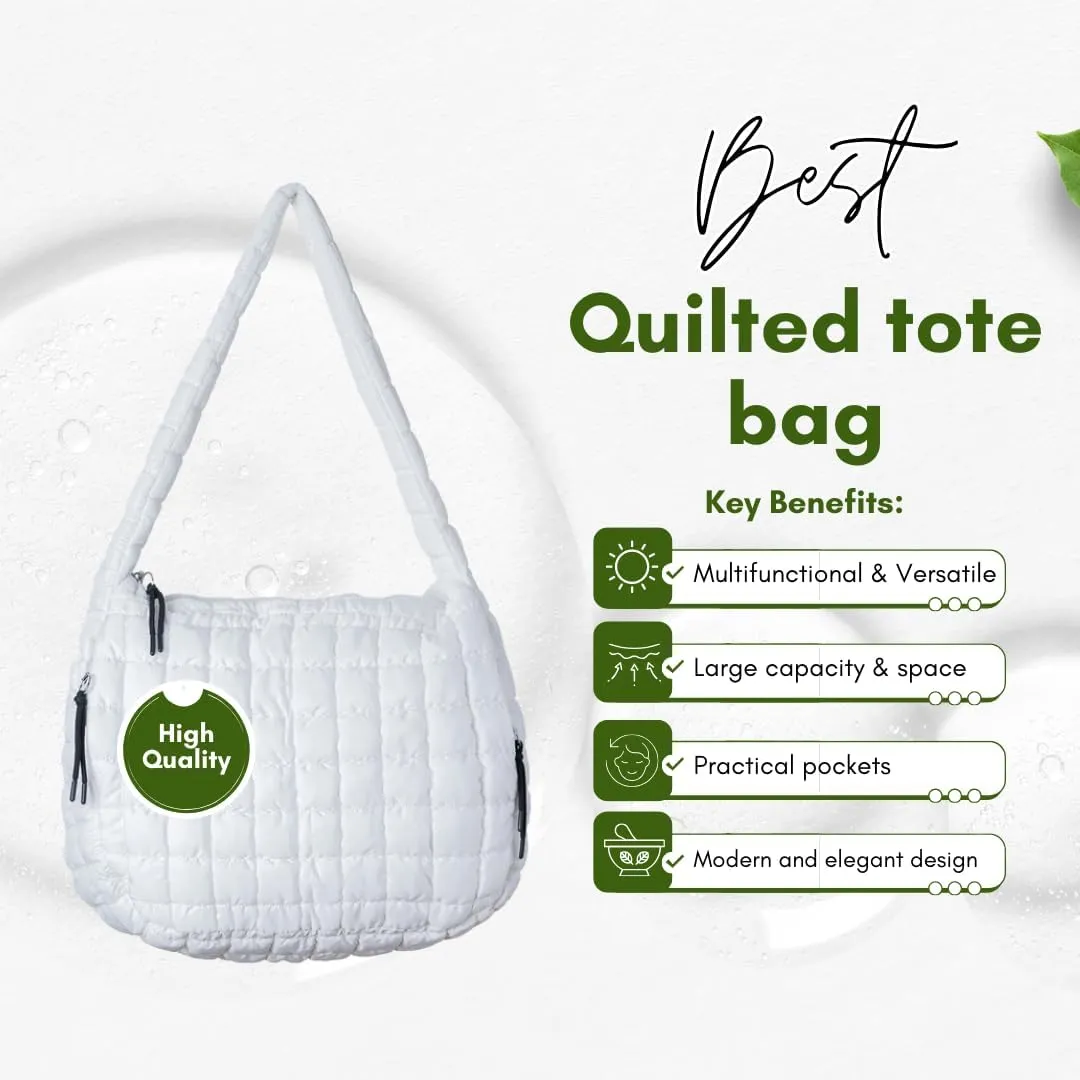 Essentiem - Puffer tote bag for women, puffer bag, quilted purses, quilted puffer tote bag, quilted crossbody bags for women