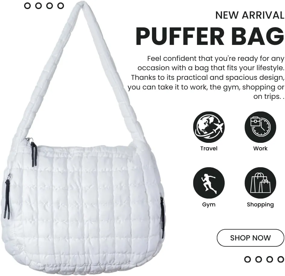 Essentiem - Puffer tote bag for women, puffer bag, quilted purses, quilted puffer tote bag, quilted crossbody bags for women