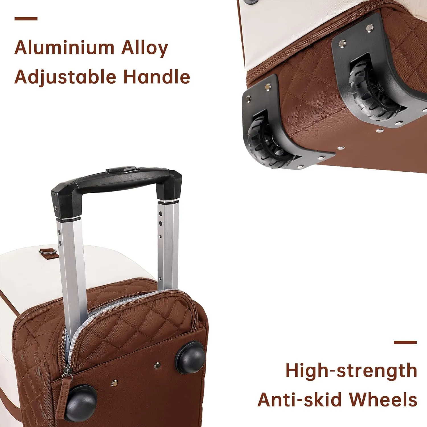 ETRONIK Rolling Duffle Bag with Wheels, 21 Inch Flight Approved Duffle for Travel with Toiletry Bag, Carry on Luggage Travel Bags for Women with Shoe Compartment, Brown