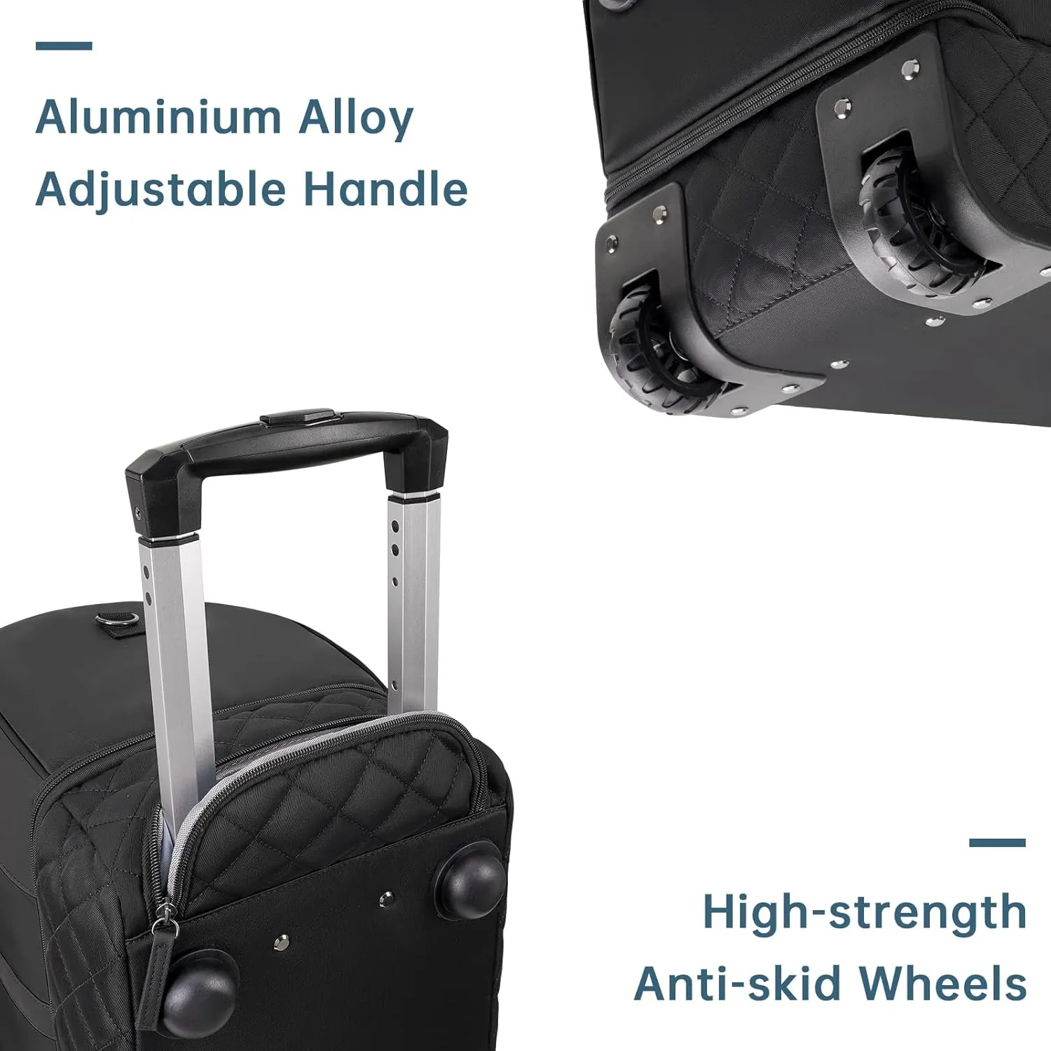 ETRONIK Rolling Duffle with Wheels, 23 Inch Large Carry on Luggage for Women with Shoe Compartment, Duffle Bag for Travel with Toiletry Bag, Black