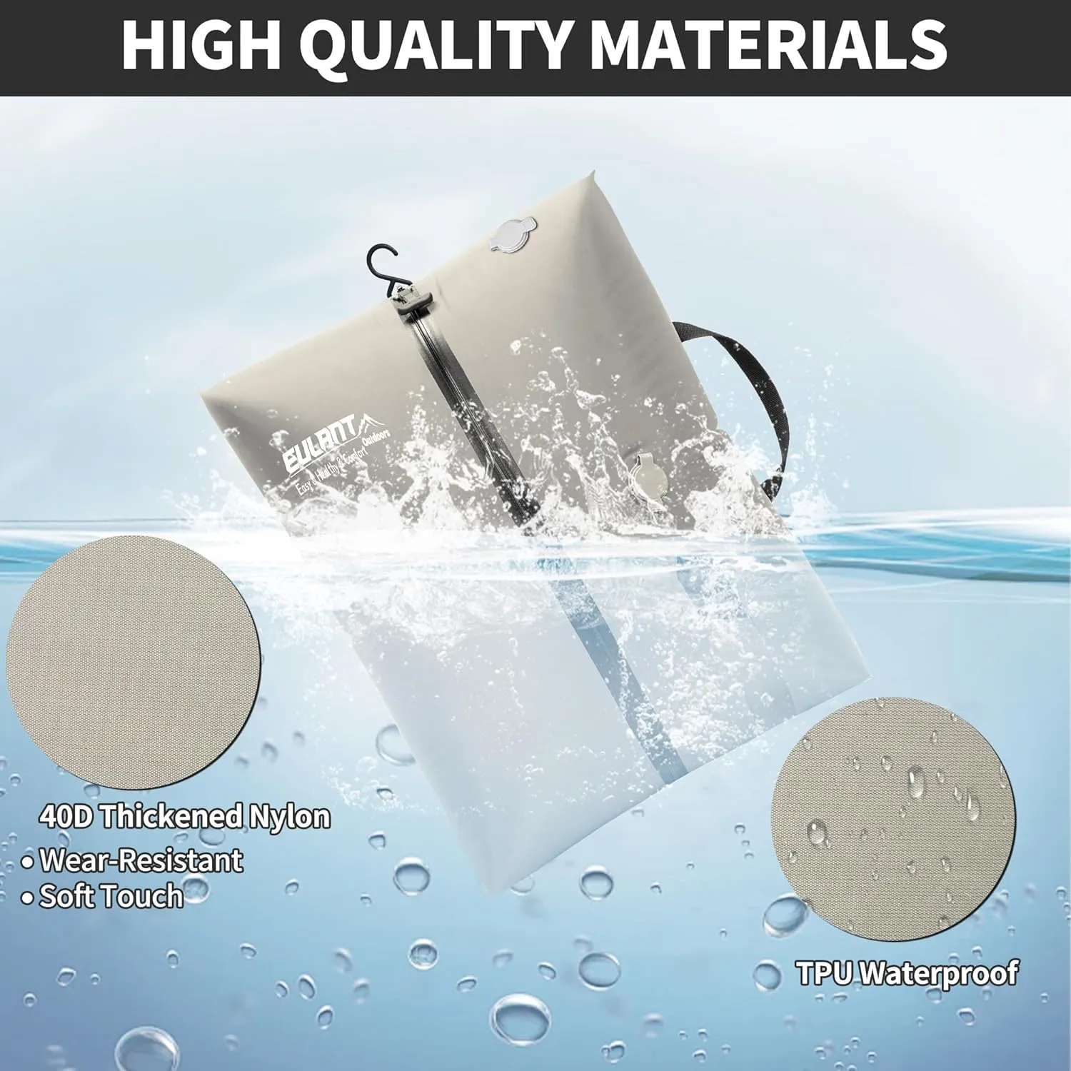 EULANT Reusable Vacuum Bags for Travel,Waterproof Professional IP67 Zipper Reusable Vacuum Compression Bags,Space Saver Bags for Suitcases Backpack(No Pump)