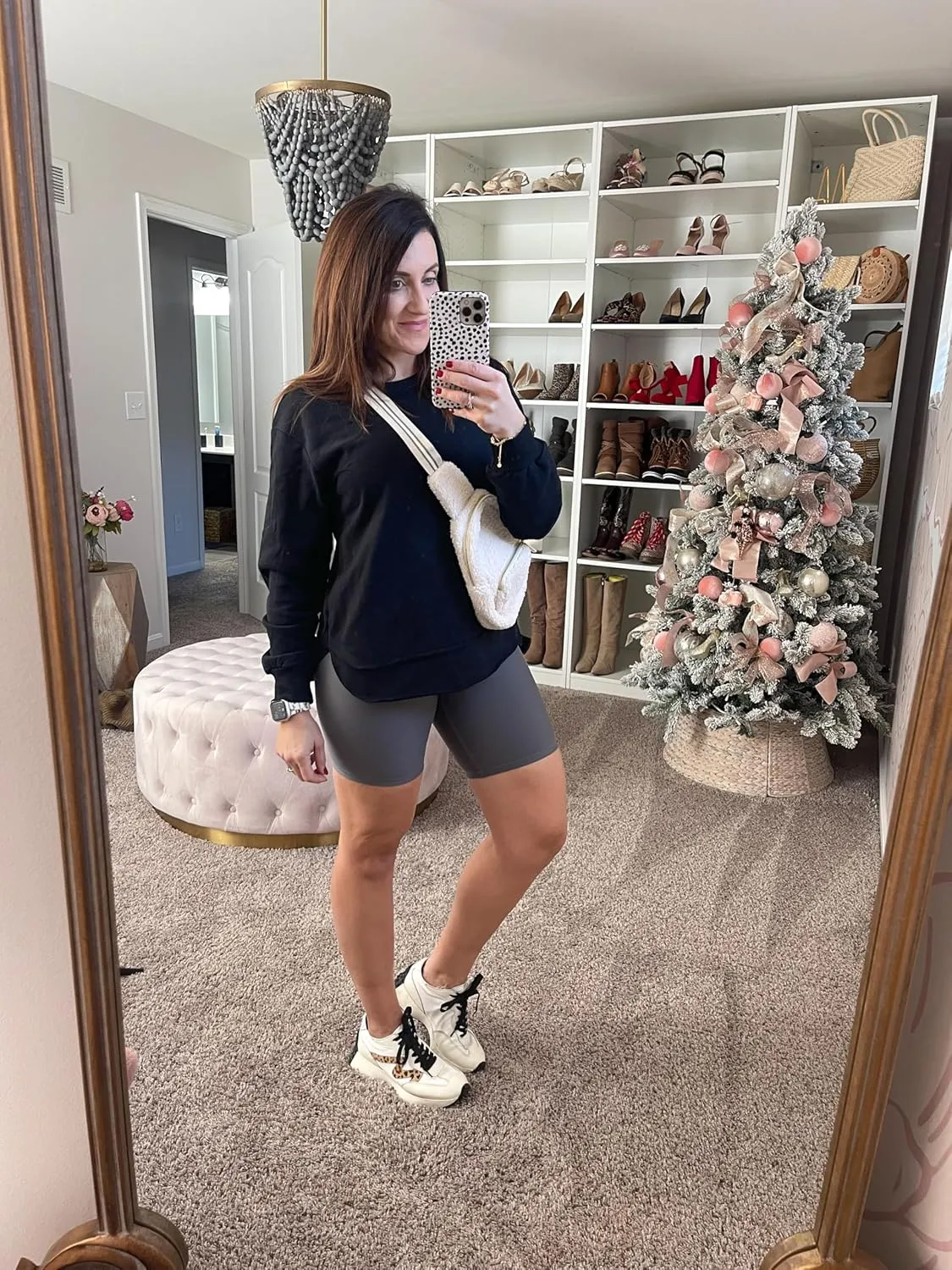EVALESS Sweatshirt for Women Casual Solid Color Crewneck Long Sleeve Side Split Tops Loose Fit Pullover Shirts