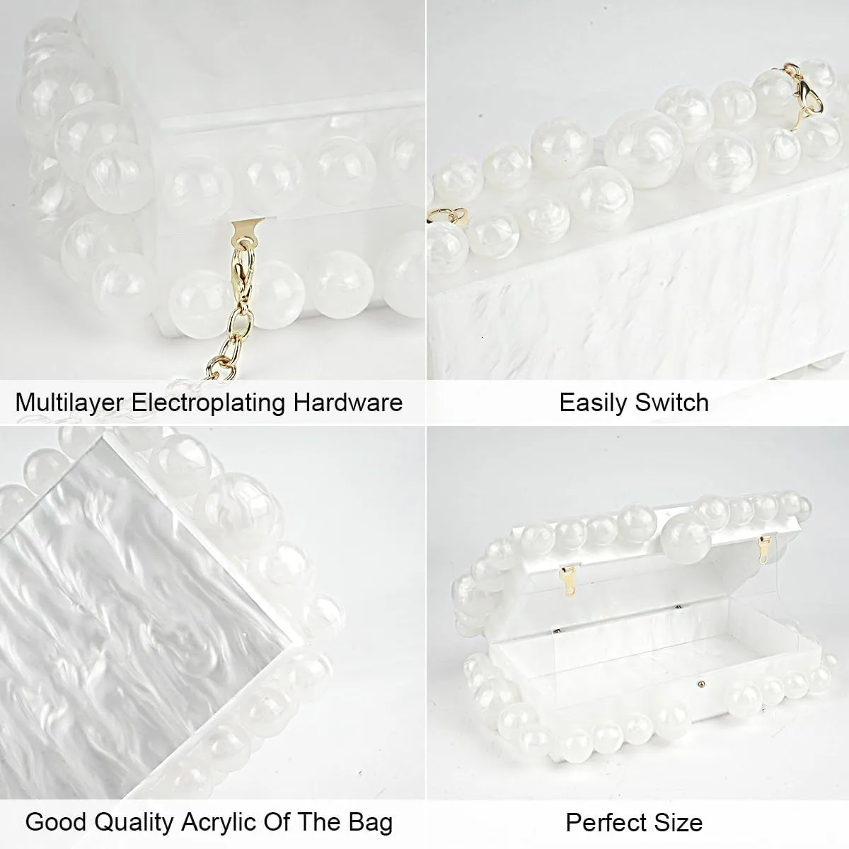 Evening Bag Clutch Purses for Women, Rhinestones Purse, Sparkling Envelope Evening Bag with Detachable Chain