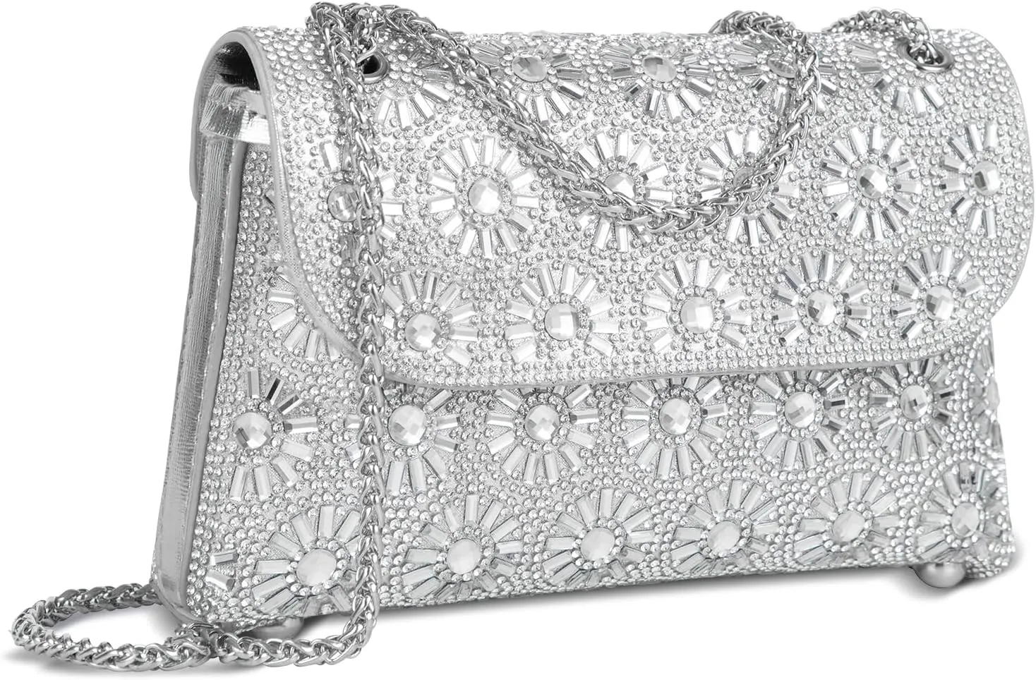 Evening Bling Handbags Crystals Rhinestone Purses，Shoulder Bags Crossbody Bag for Women Clutch Purse with Chain