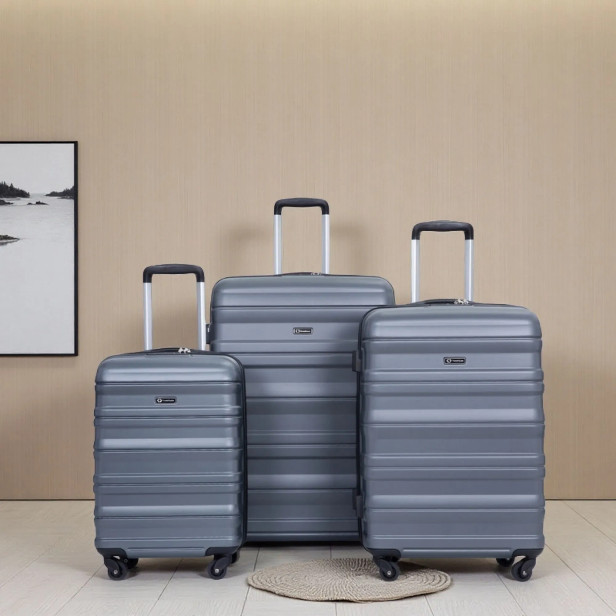 Expandable 3 Piece Luggage Sets Lightweight & Durable Suitcase, Spinner Wheels, Tsa Lock