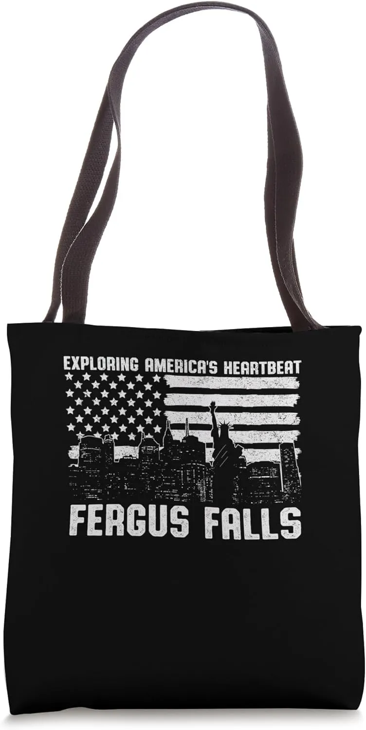 Exploring Americas Heartbeat Fergus Falls Ferber Park Tote Bag