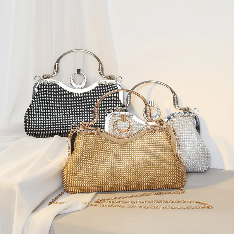 Exquisite Diamond-encrusted Evening Bag with Handle