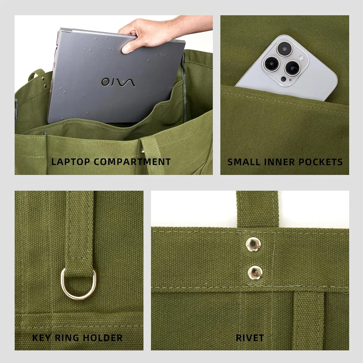 Extra Large Canvas Tote Bag Large Utility Tote Bag Reusable Grocery Bags Heavy Duty for Nursing Travel Shopping