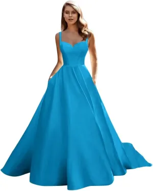 Fair Lady Wedding Dress for Bride 2025 Boho Beach Spaghetti Straps A Line V Neck Satin Bidal Gowns with Train