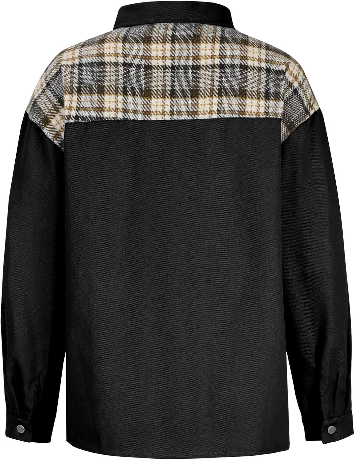 Fall Fashion Denim Jacket For Women 2023 Casual Long Sleeve Plaid Button Down Jean Shirts Shacket Jacket