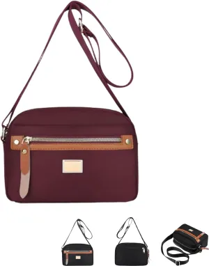 Fashion Nylon Women's Crossbody Bag Lightweight Durable Water-Resistant Shoulder Purse for Daily Use, Travel, Work