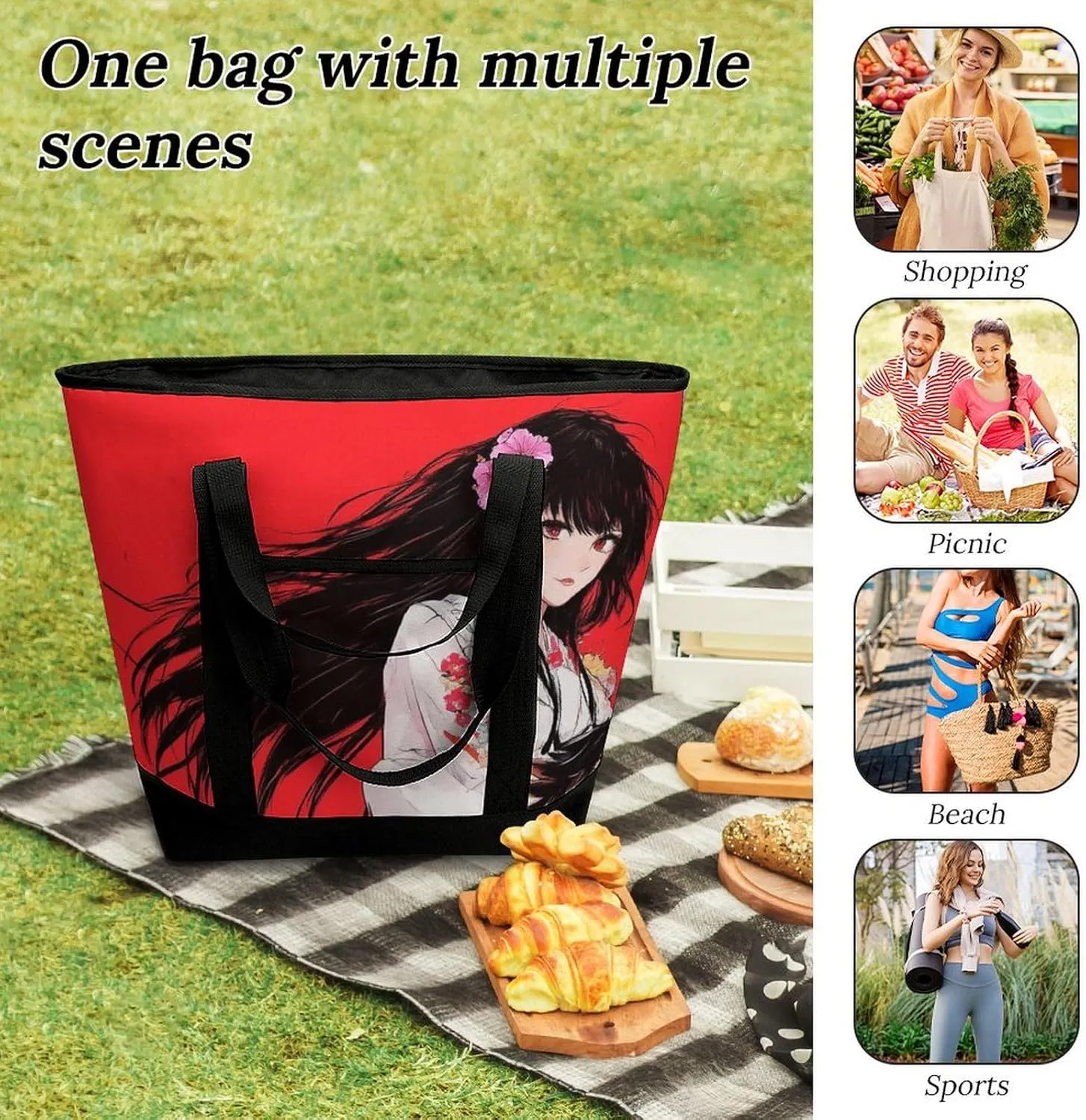 Fashionable Commuter Tote Bag Large Insulated Work Handbag
