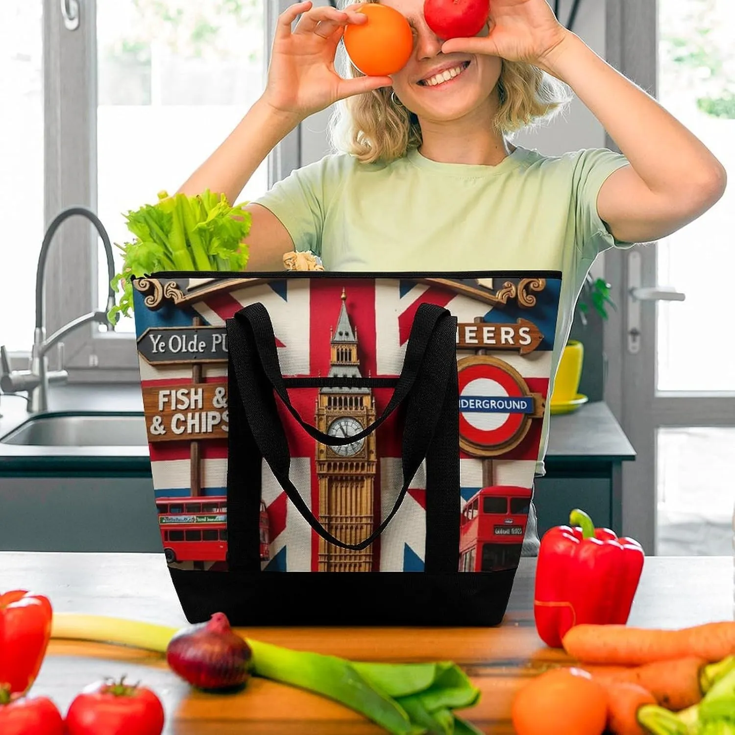 Fashionable Large Thermal Tote Bag Insulated Work/Commute Bag For Women & Men