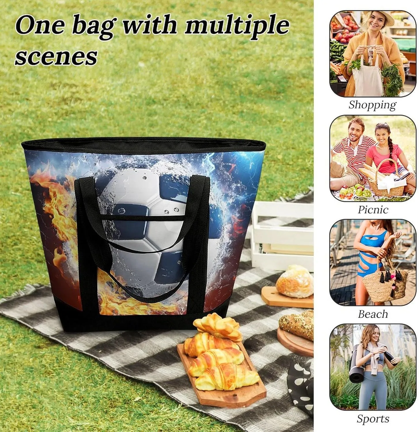 Fashionable Large Thermal Tote Bag Insulated Work/Commute Bag For Women & Men