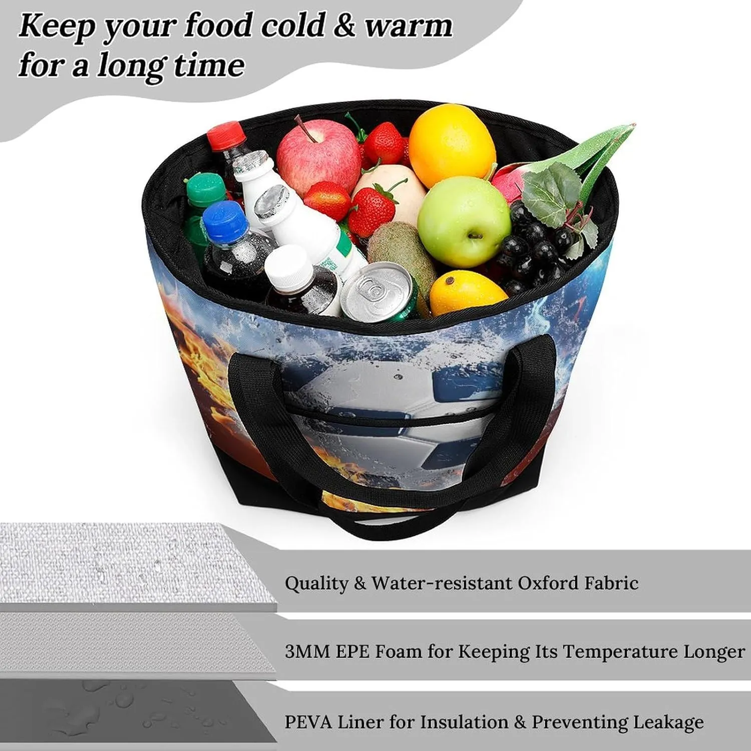 Fashionable Large Thermal Tote Bag Insulated Work/Commute Bag For Women & Men