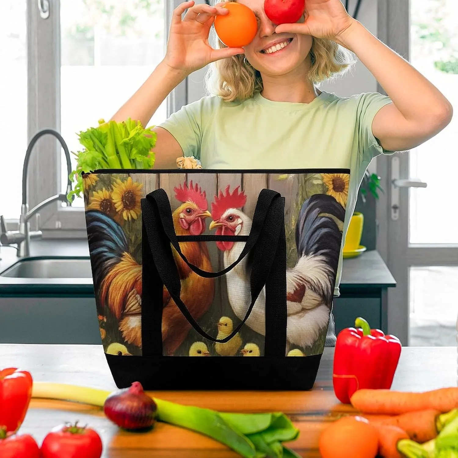 Fashionable Large Thermal Tote Bag Insulated Work/Commute Bag For Women & Men