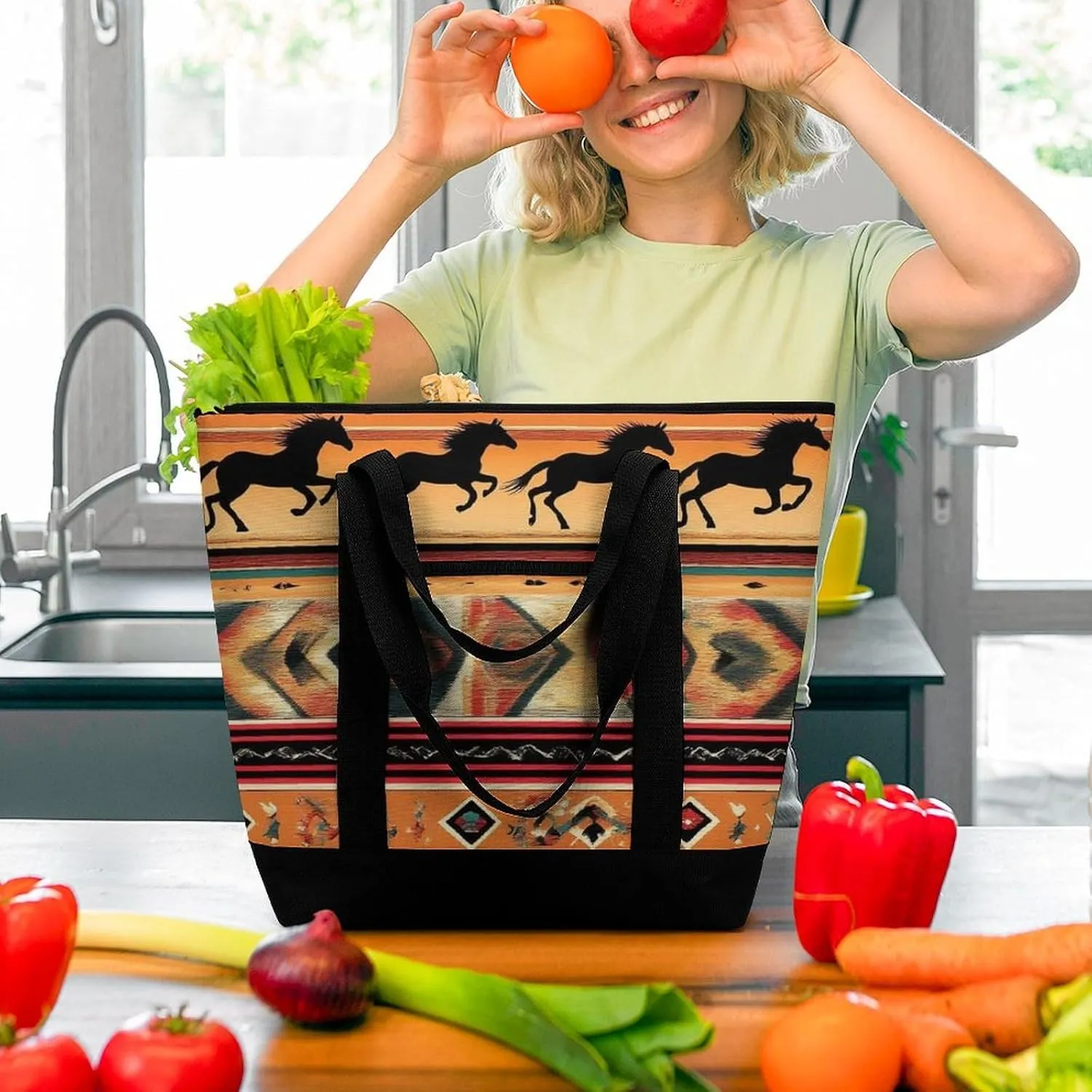 Fashionable Large Thermal Tote Bag Insulated Work/Commute Bag For Women & Men