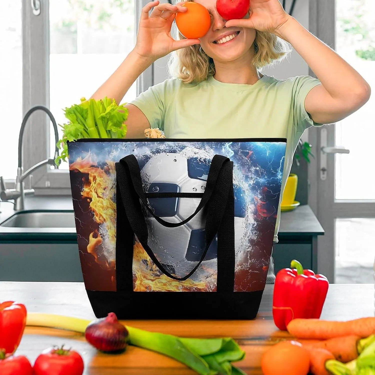 Fashionable Large Thermal Tote Bag Insulated Work/Commute Bag For Women & Men