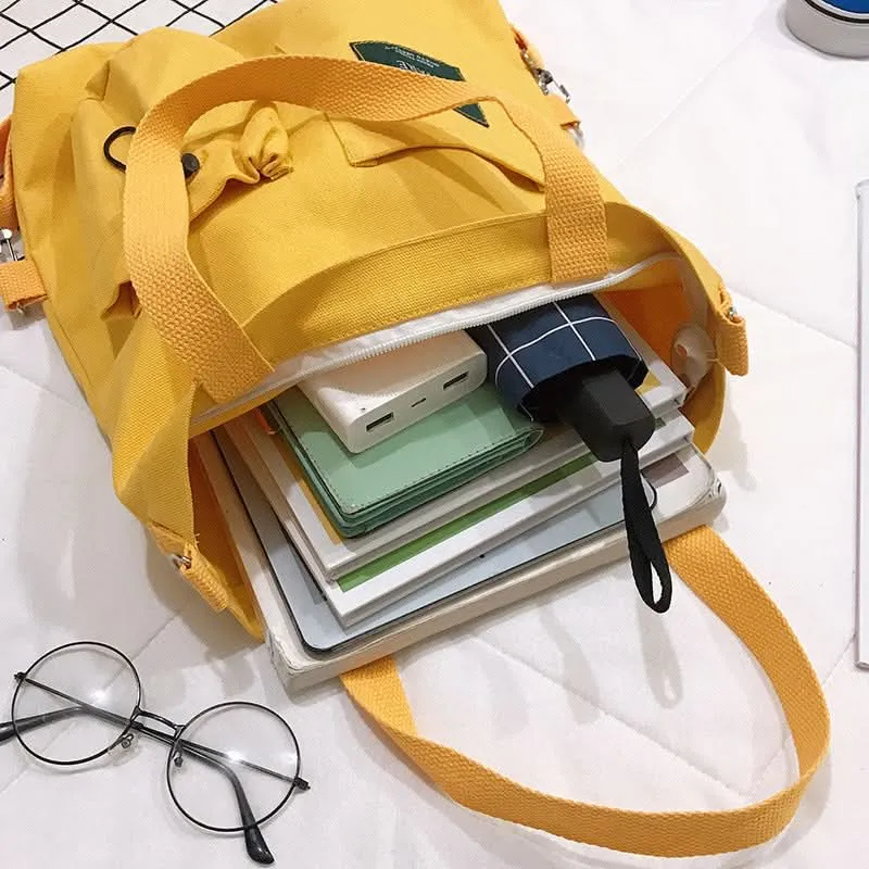 Fashionable Women's Canvas Backpack Shoulder Bag