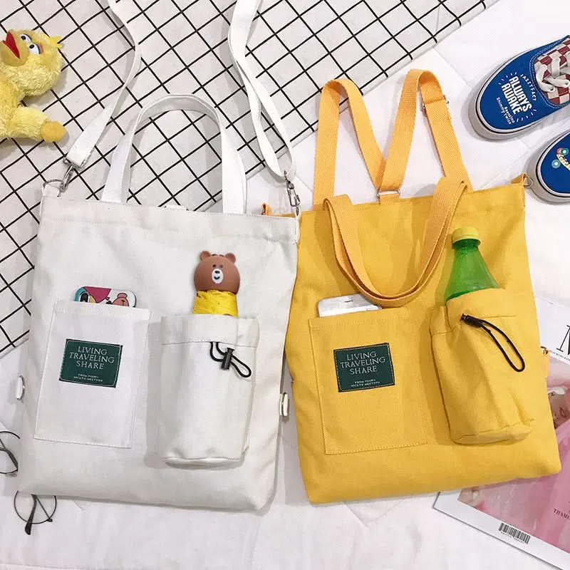 Fashionable Women's Canvas Backpack Shoulder Bag