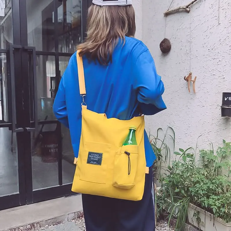 Fashionable Women's Canvas Backpack Shoulder Bag
