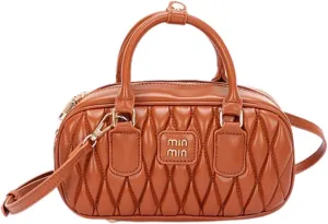 Faux Leather Quilted Convertible Crossbody Bag for Women Luxury Designer Inspired Shoulder Purse Vintage Style Commuter Tote