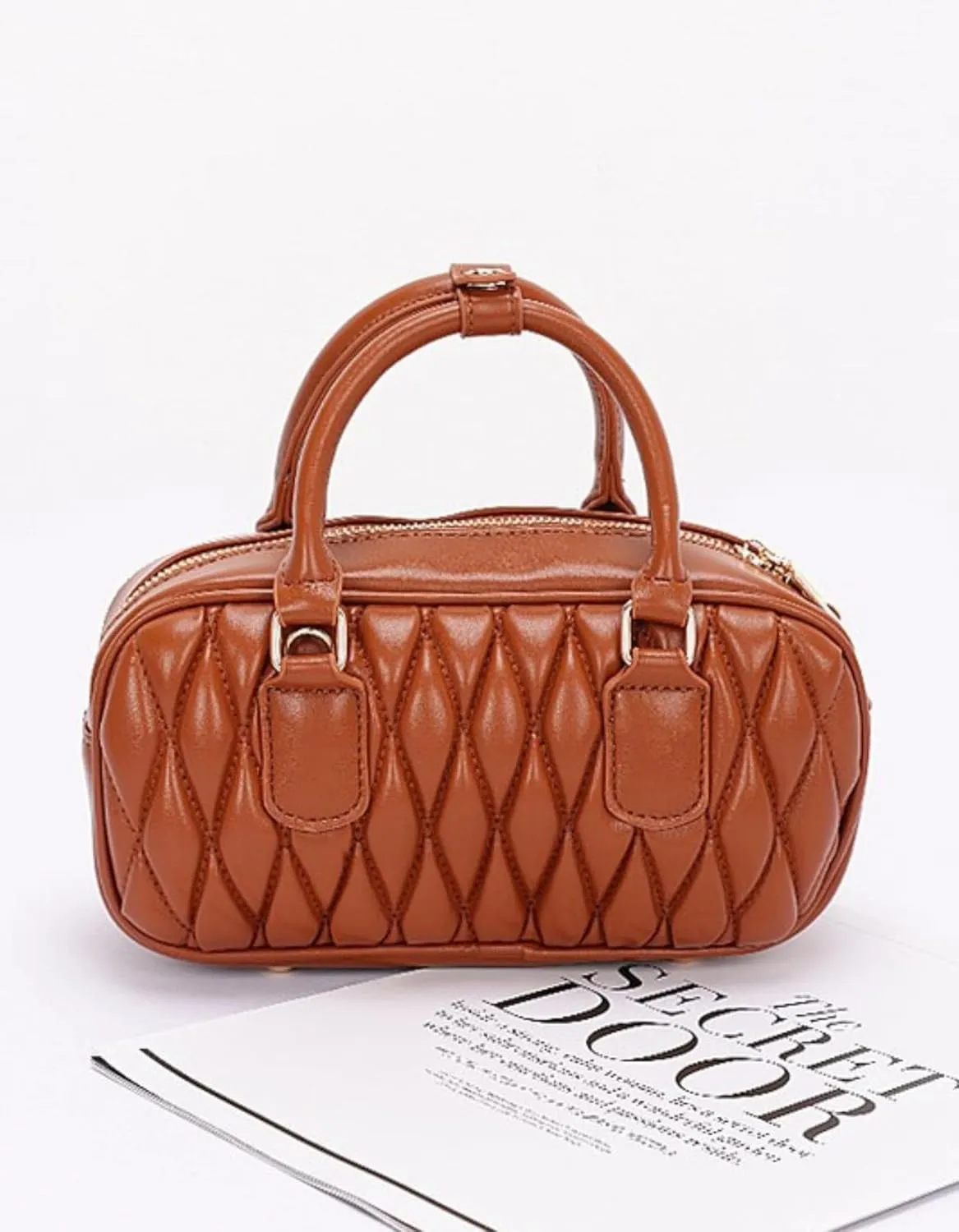 Faux Leather Quilted Convertible Crossbody Bag for Women Luxury Designer Inspired Shoulder Purse Vintage Style Commuter Tote