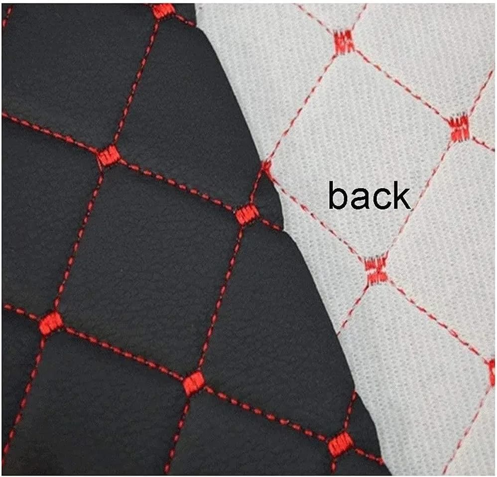 Faux Leather Quilted Faux Leather Diamond Fluted Car Seating Vehicle Upholstery Fabric，Vinyl PVC Leather Stitch Padded Cushion Linen Wadding Fabric # Black 1.4x1m (Color : White, Size : 1.4X6m)
