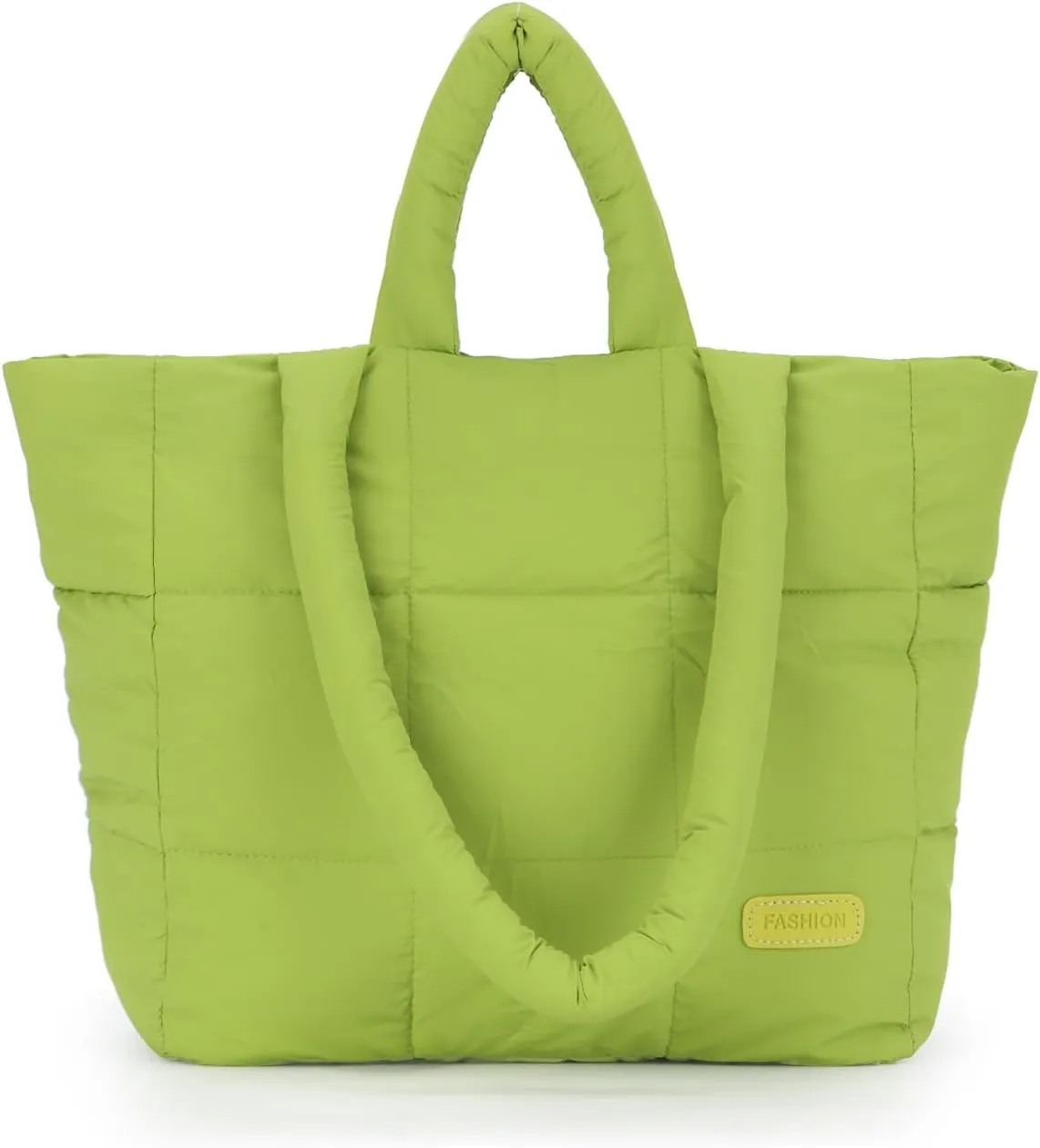 Fecialy Quilted Tote for Women - Large Puffer Shoulder Bag, Puffy Nylon Satchel Travel Handbag