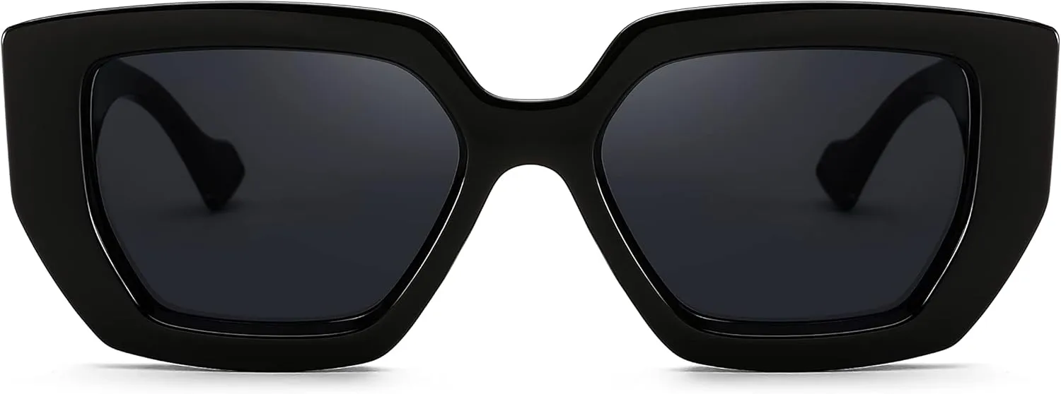 FEISEDY Oversized Square Sunglasses for Women Men Thick Frame Shades B4074