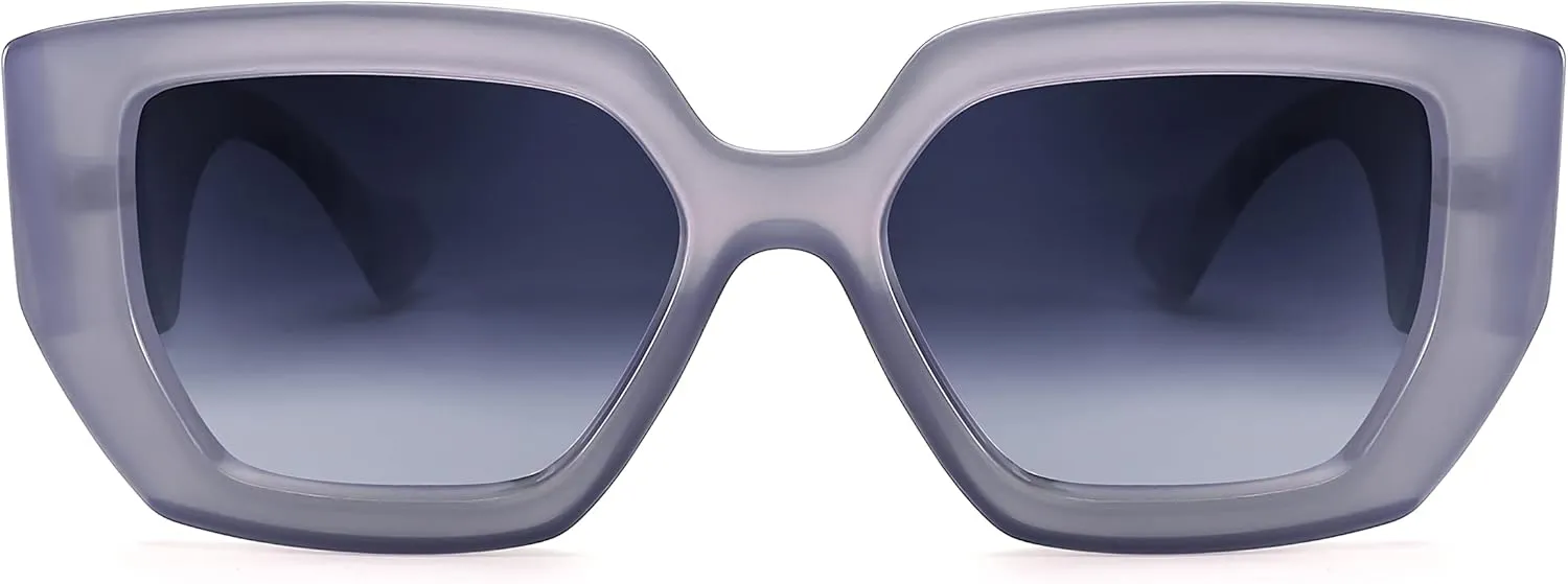 FEISEDY Oversized Square Sunglasses for Women Men Thick Frame Shades B4074