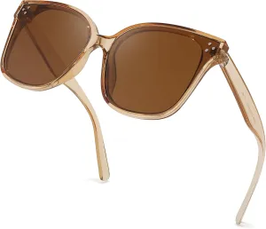 FEISEDY Retro Square Polarized Sunglasses Women Men Vintage Minimalist Shades B2600