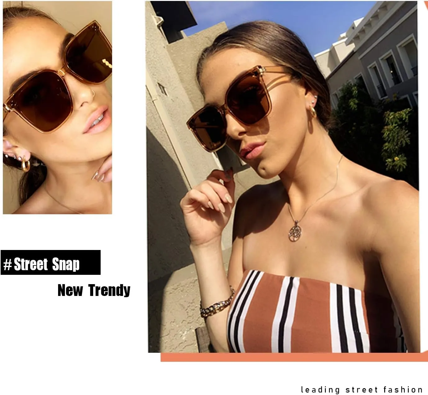 FEISEDY Retro Square Polarized Sunglasses Women Men Vintage Minimalist Shades B2600