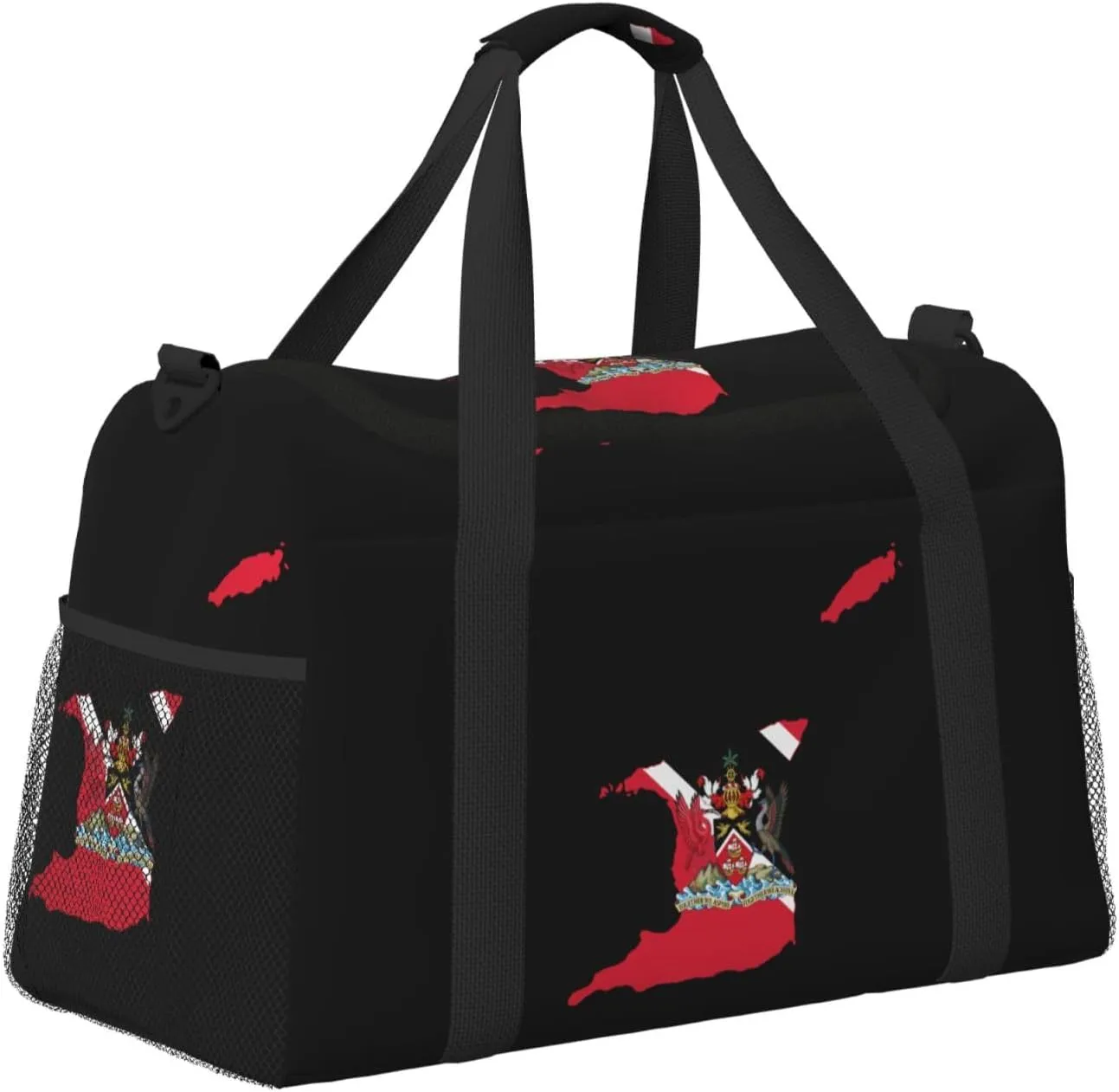 Flag Map Of Trinidad Tobago Travel Duffel Bag Large Foldable Waterproof Overnight Bag For Beach Swim Bags Pool Sports Gym