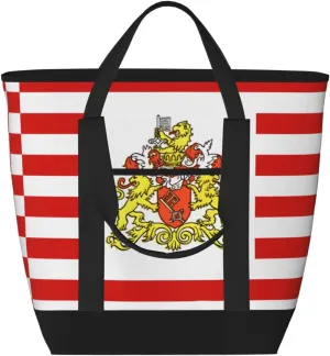 Flag of the Senate of Bremen Large Capacity Insulated Tote Bag â€“ Reusable & Adjustable for Work, Picnic, Travel, and Outdoor Activities