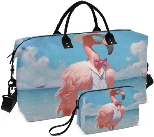 Flaming Dress Duffel Bag for Travel Gym Sport, Weekender Travel Bags Carry on Overnight Bag