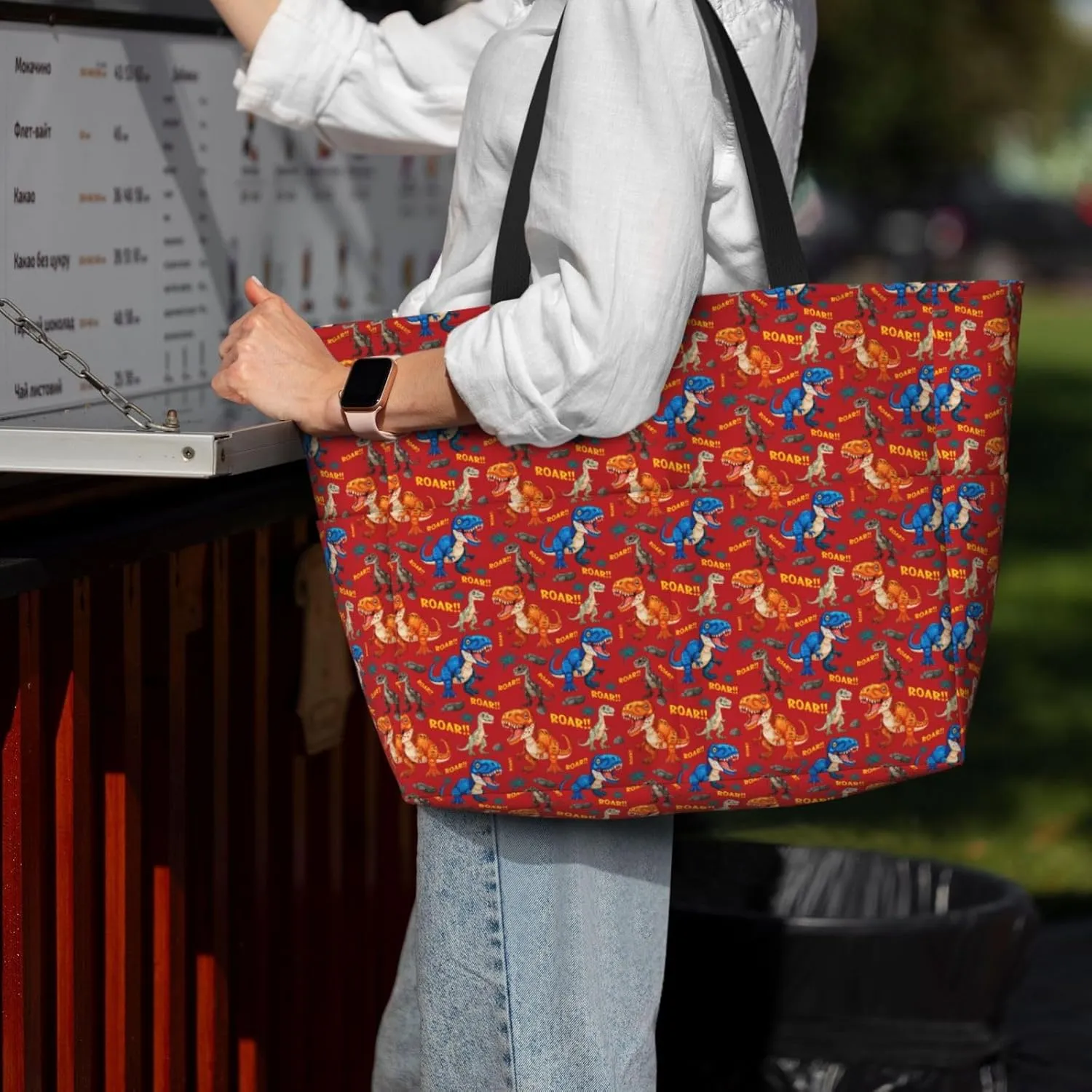 Flamingo Leaves Monstera Tropical Large Capacity Travel Bag Lightweight Shopping Handbag Beach Tote Bags Work Bag